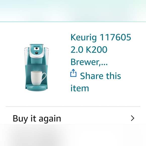 Keurig 117605 2.0 K200 brewer color- Turquoise - Picture 6 of 6